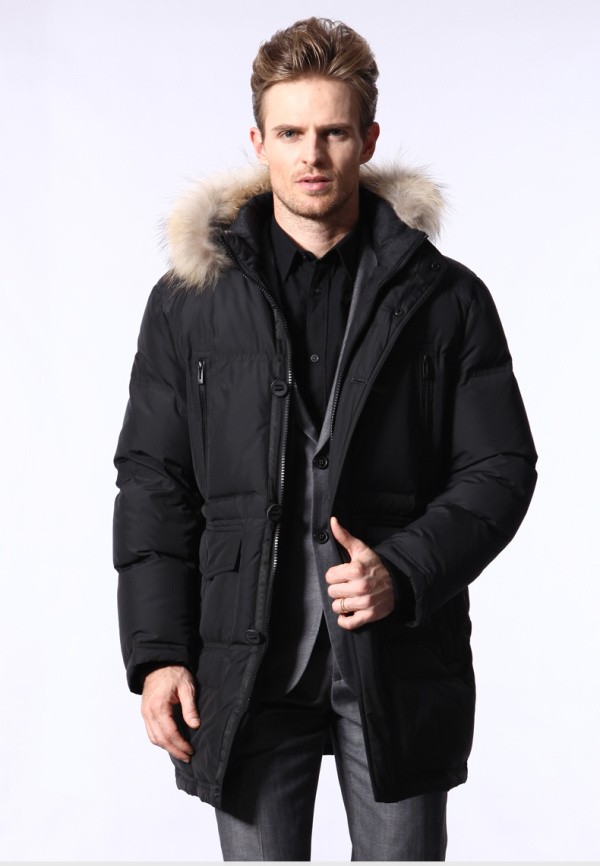 即納可、メンズダウンコート高級ダウン80％使用フード付き、リアル