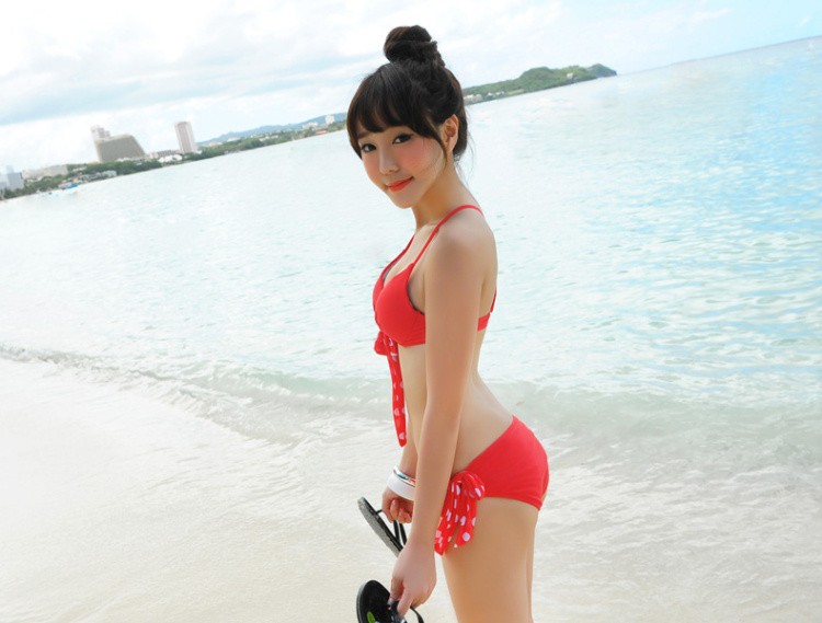 水着 レディース 体型カバー 3点セット ワンピース ドット柄