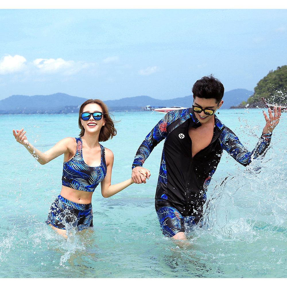 フィットネス水着 体型カバー レディース メンズ 水着 ペア カップル