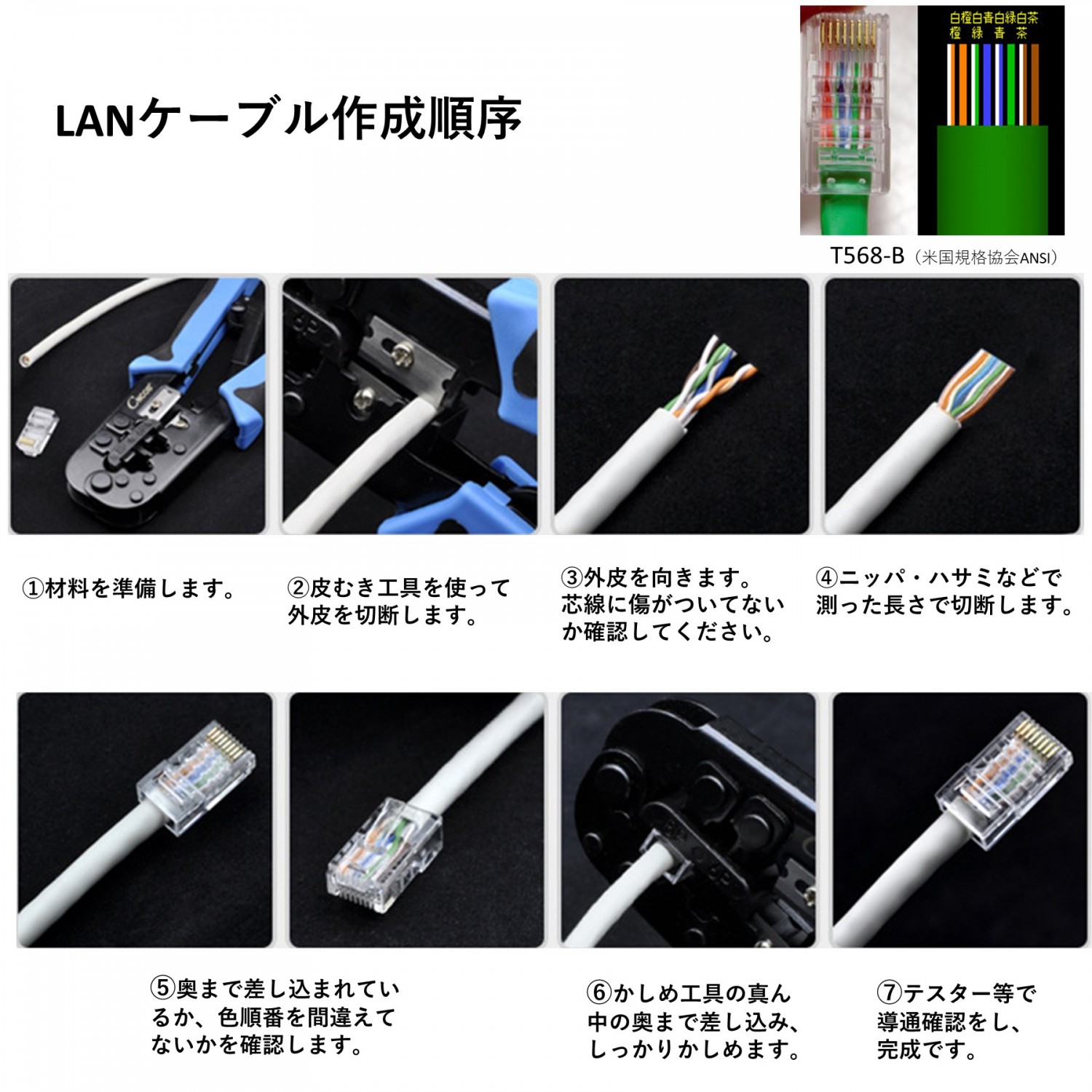 LAN コネクタ LANケーブル 50個入 lanコネクタ RJ45 Cat6 Cat5e対応 非貫通型 単線ヨリ線対応 50個セット :  lancone-hi5050 : ニコニコハウス - 通販 - Yahoo!ショッピング