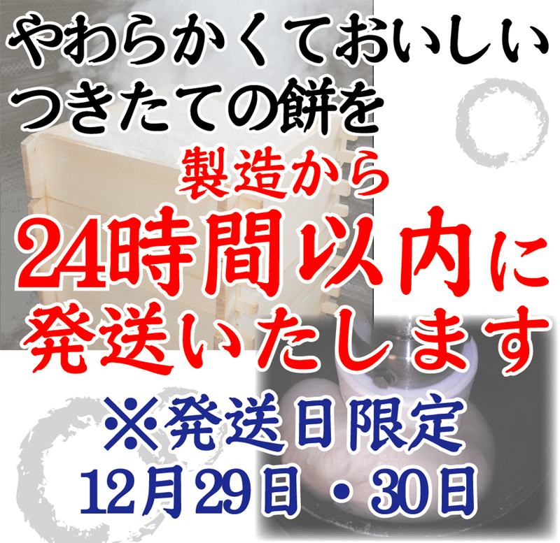 予約特典ポイント３倍 ]12/29・12/30発送限定 予約販売 つきたて 生餅