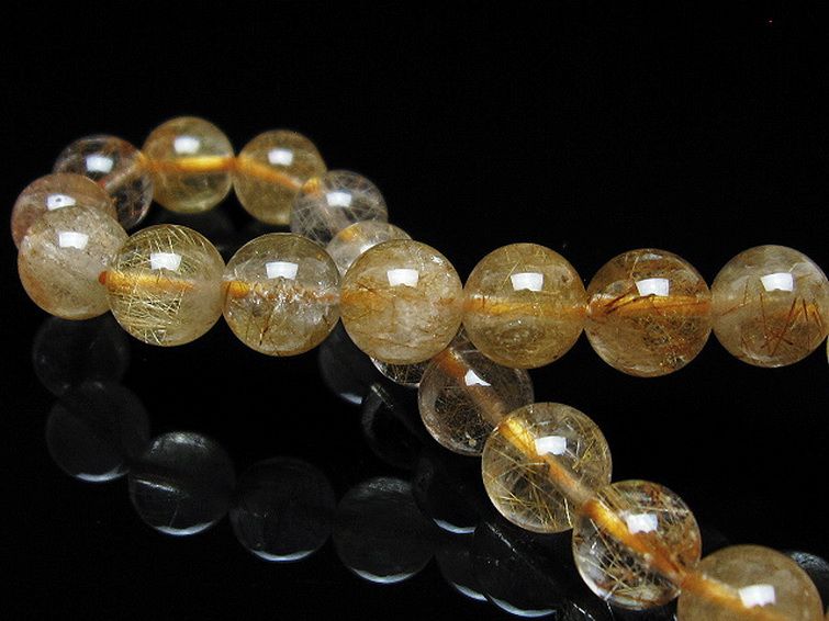 パワーストーン 天然石 ルチルクォーツ（金針ルチル水晶）ブレスレット
