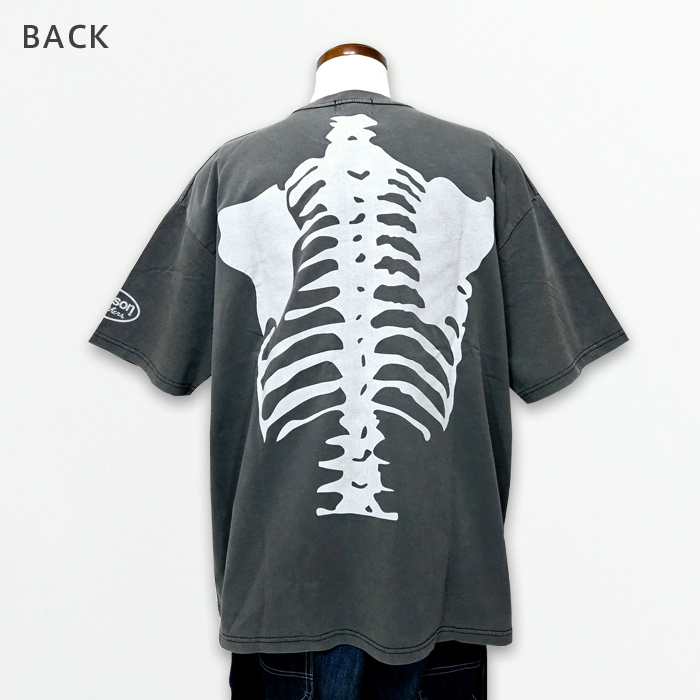 VANSON（バンソン） Vanson Tシャツ スカル ボーン ピグメント染め 骨