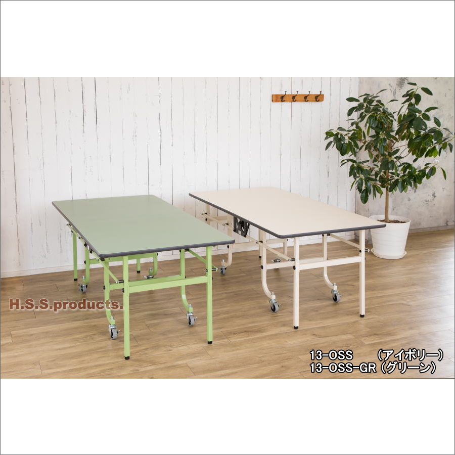 オーダー可能　　組立式　平均台 折りたたみ作業台 折りたたみ作業テーブル グリーン 緑：立ち仕事用
