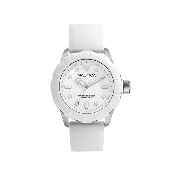 NAUTICA ジェリー A09603G メンズ クォーツ腕時計 ノーティカ NAUTICA メンズ 腕時計 100m防水 ホワイト シリコン