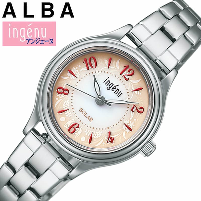 セイコー アルバ 腕時計 SEIKO ALBA 時計 アンジェーヌ ingenu レディース 腕時計 ホワイト レッドグラデーション ソーラー AHJD435 人気 おすすめ おしゃれ