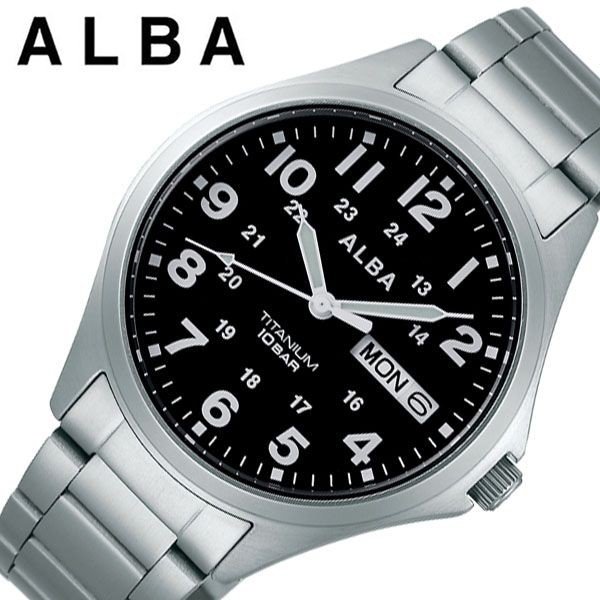 セイコー 腕時計 SEIKO 時計アルバ ALBA メンズ 腕時計 ブラック  AQPJ402｜hstyle