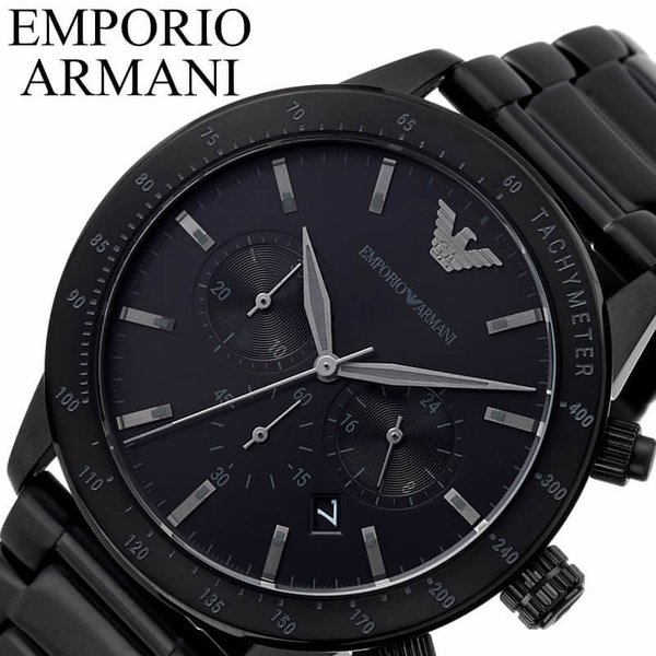EMPORIO ARMANI 腕時計 エンポリオ アルマーニ 時計 マリオ MARIO メンズ ブラック AR11242｜hstyle