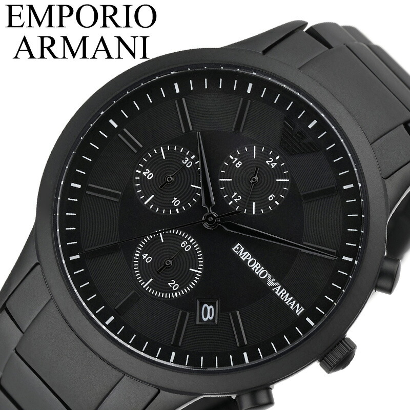 エンポリオ アルマーニ 腕時計 EMPORIO ARMANI 時計 メンズ ブラック 