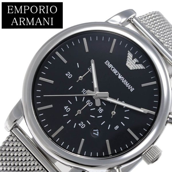 エンポリオ アルマーニ 腕時計 EMPORIO ARMANI 時計 クラシック CLASSIC メンズ ブラック AR1808｜hstyle
