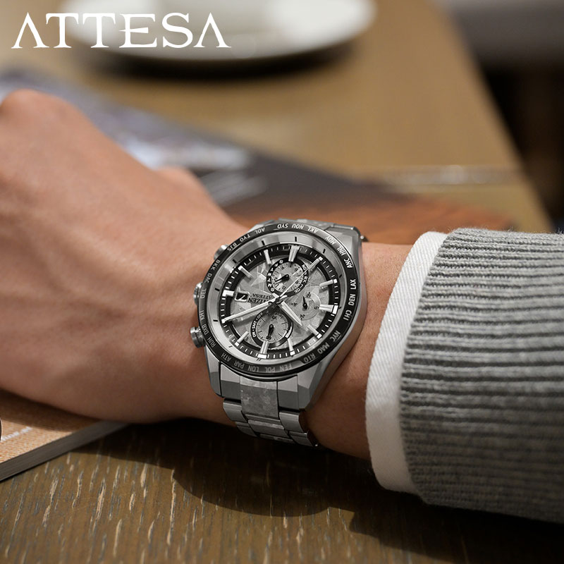 シチズン 腕時計 CITIZEN 時計 アテッサ シルバー メンズ 電波ソーラー