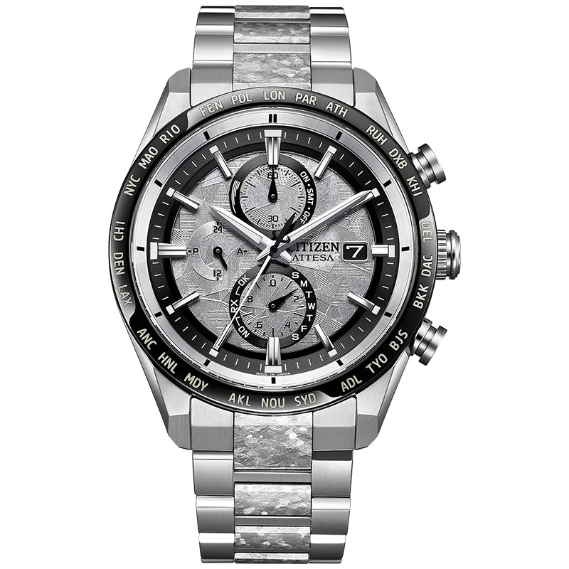 【稼働品】CITIZEN アテッサ　シチズン ソーラー 腕時計 シチズン 腕時計 CITIZEN 時計 アテッサ シルバー メンズ 電波ソーラー