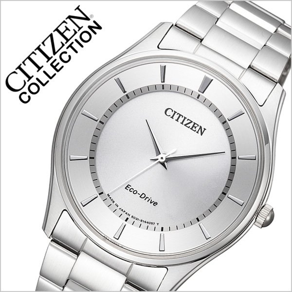 CITIZEN 腕時計 シチズン 時計 コレクション COLLECTION メンズ シルバー BJ6480-51A メタル ベルト 正規品 エコ・ドライブ ソーラー ペア モデル シルバー