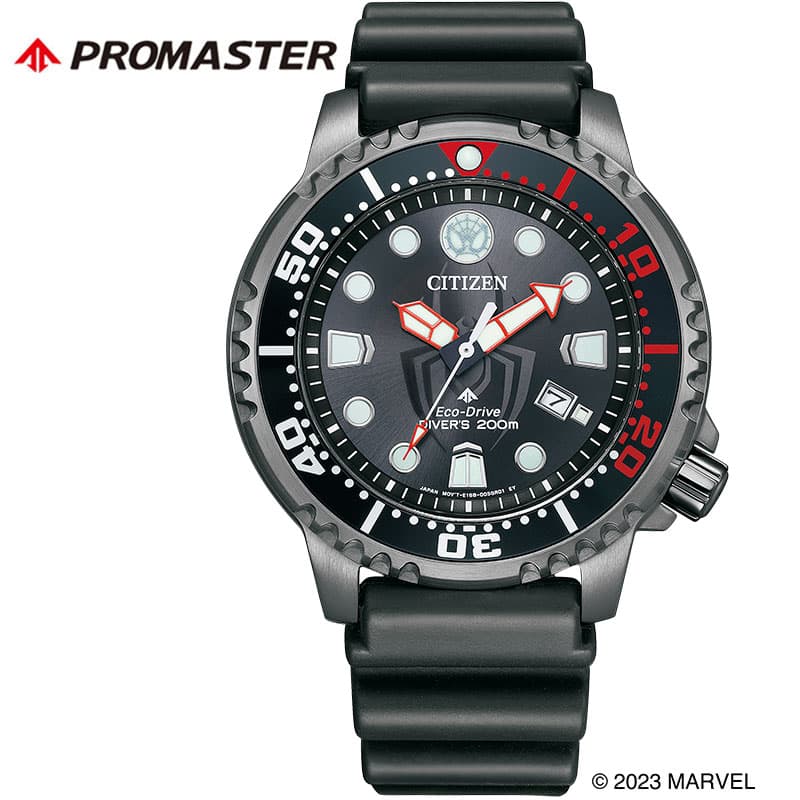 シチズン 腕時計 CITIZEN 時計 プロマスター PROMASTER メンズ 腕時計 ブラック ソーラー 「マーベル」マイルズ・モラレスモデル MARINEシリーズ 光発電