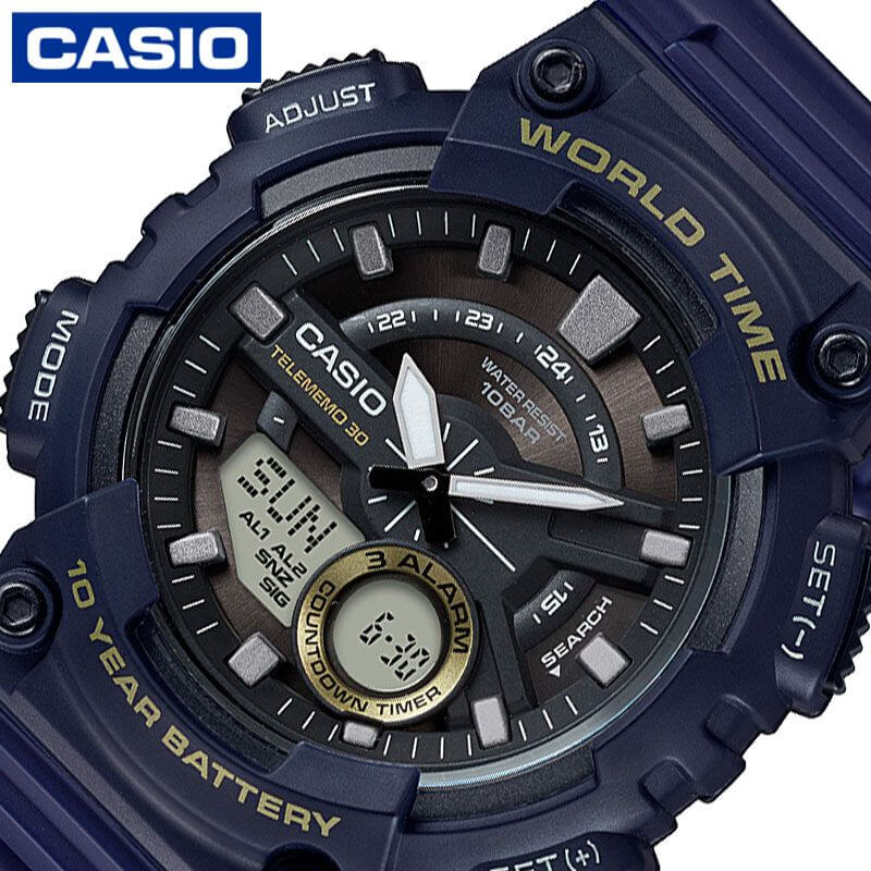 カシオ 腕時計 CASIO 時計 スタンダード STANDARD 男性 メンズ クォーツ 電池式 AEQ-110W-2AJH かっこいい 彼氏 夫 人気