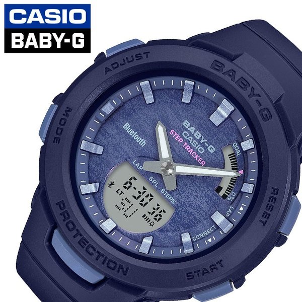 カシオ 腕時計 CASIO 時計 ベイビーG ジースクワッド BABY-G ベーシック レディース ネイビー BSA-B100AC-2AJF