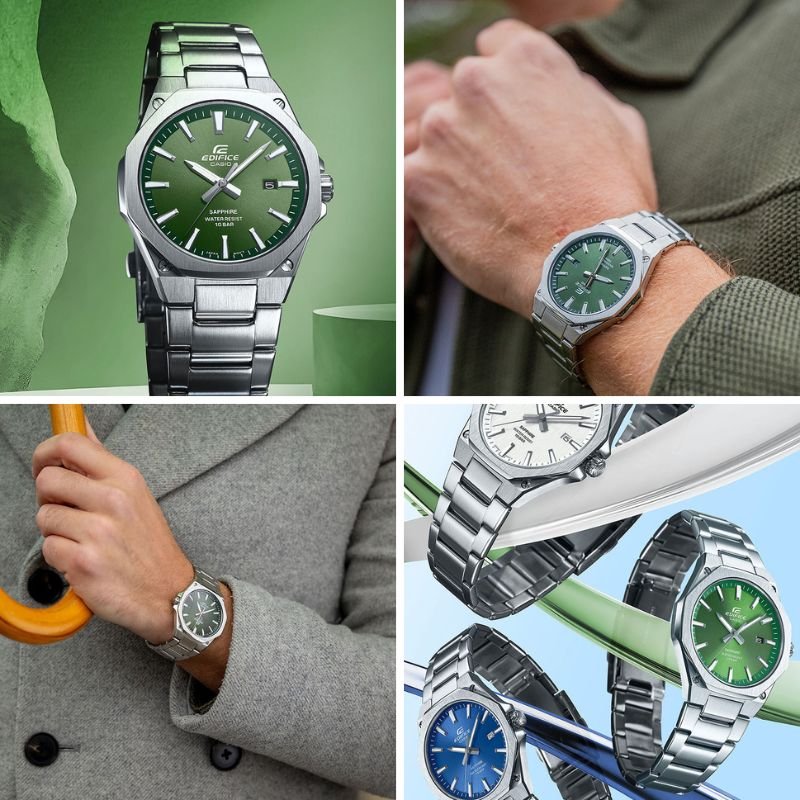 カシオ 腕時計 CASIO 時計 エディフィス EDIFICE グリーン 男性 メンズ