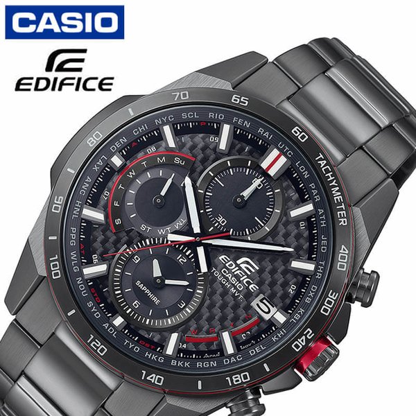 CASIO 腕時計 カシオ 時計 エディフィス EDIFICE メンズ ブラック EQW-A2000DC-1AJF