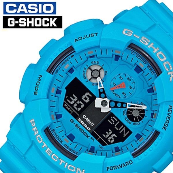 Yahoo! Yahoo!ショッピング(ヤフー ショッピング)Gショック G-SHOCK カシオ 腕時計 CASIO 時計 Hot Rock Sounds メンズ 腕時計 ブルー GA-100RS-2AJF