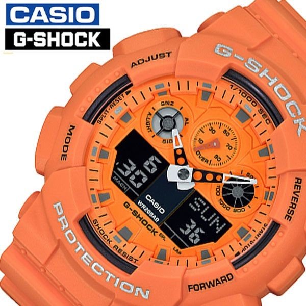 Gショック G-SHOCK カシオ 腕時計 CASIO 時計 Hot Rock Sounds メンズ 腕時計 オレンジ GA-100RS-4AJF