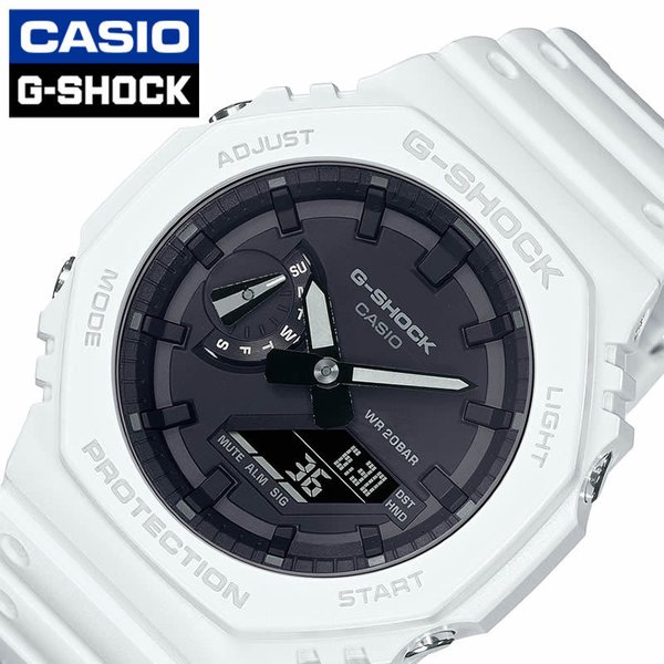 G-SHOCK ジーショック 腕時計 カシオ CASIO 時計 男性 向け メンズ GA-2100-7AJF ブラック ホワイト 八角形 オクタゴン人気 おすすめ おしゃれ ブランド