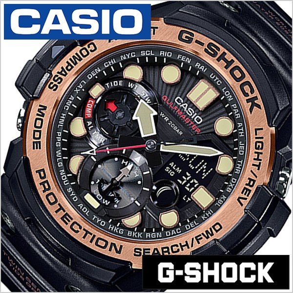 カシオ 腕時計 CASIO 時計 Gショック G-SHOCK マスターオブジー ビンテージブラックアンドゴールド ガルフマスター GN-1000RG-1AJF メンズ