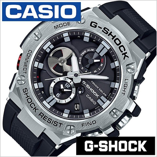 腕時計 CASIO 時計 Gショック G-SHOCK ジースチール GST-B100-1AJF メンズ｜hstyle