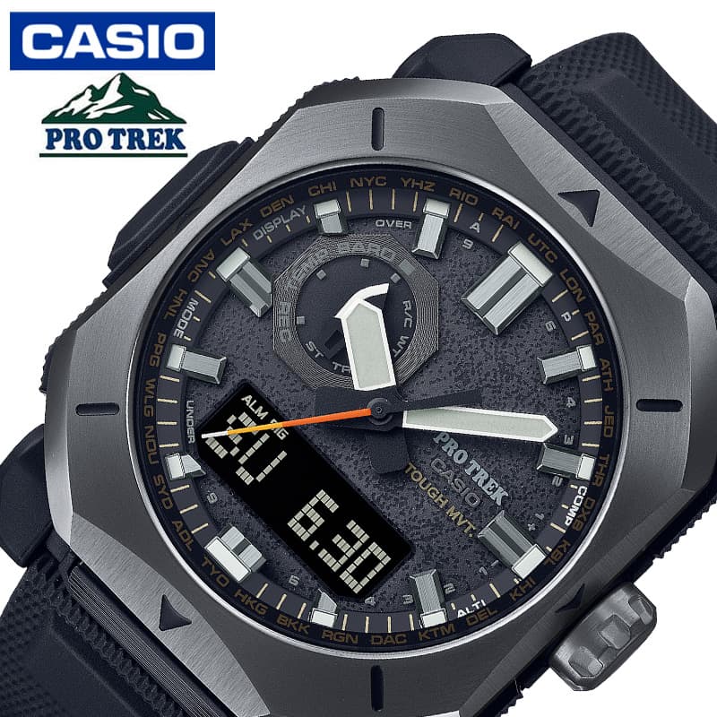 カシオ 腕時計 CASIO 時計 プロトレック PRW-6900シリーズ PRO TREK Climber Line メンズ 腕時計 ブラック ソーラー アウトドア キャンプ カジュアル アナデジ
