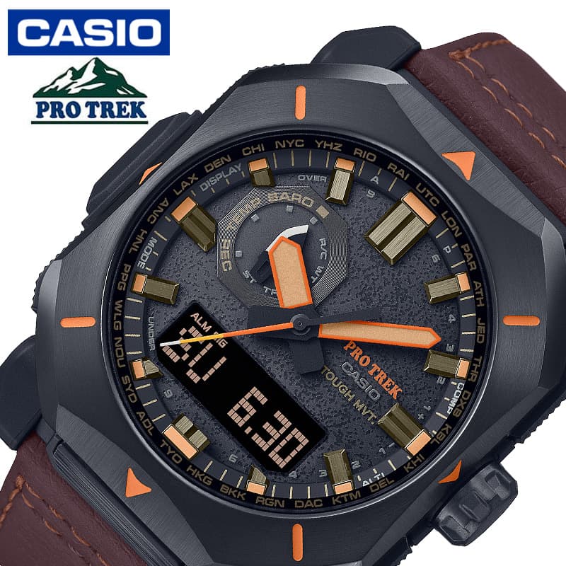 カシオ 腕時計 CASIO 時計 プロトレック PRW-6900シリーズ PRO TREK Climber Line メンズ 腕時計 ブラック ソーラー アウトドア キャンプ カジュアル アナデジ