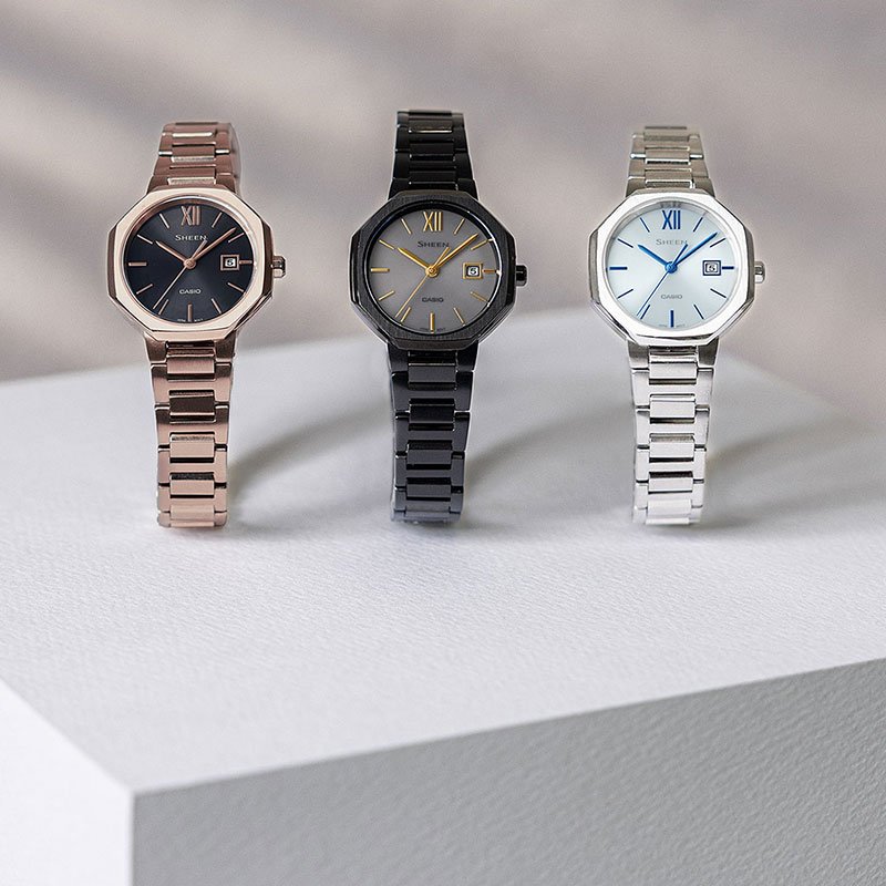 カシオ 腕時計 CASIO 時計 シーン SHEEN レディース ブラック ソーラー
