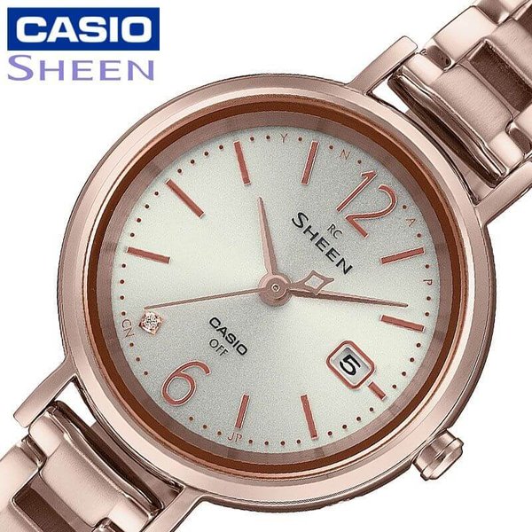 カシオ 電波 ソーラー 腕時計 CASIO 時計 シーン SHEEN 女性 レディース SHW 5400CG 4AJF かわいい 華奢 小ぶり 小さめ 人気 ブランド :CASIO SHW 5400CG 4AJF:腕時計 バッグ 財布のHybridStyle