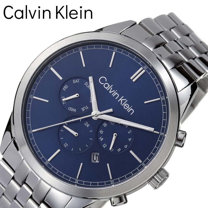 カルバンクライン 腕時計 Calvin Klein 時計 インフィニティ INFINITE 青 クォーツ メンズ 男性 アナログ メタル メタルバンド  カレンダー 日付 曜日 ファッショ 腕時計、アクセサリー