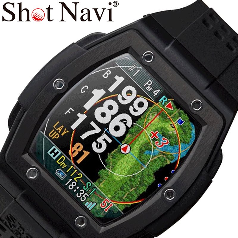 ショットナビ 腕時計 Shot Navi 時計 グレスト ツー CREST2 ブラック 黒 ゴルフ ゴルフ用品 腕時計型 飛距離 測定器 飛距離計測機  GPS ナビ GPSナビ