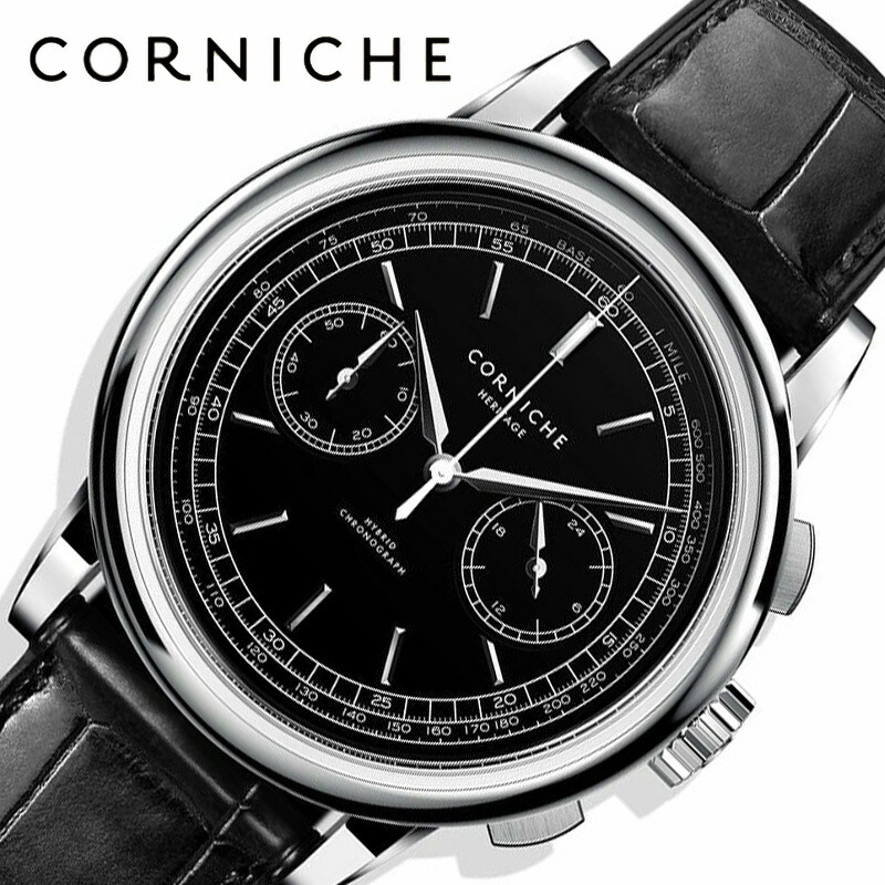 コーニッシュ 腕時計 CORNICHE 時計 ヘリテージ クロノグラフ Heritage Chronograph 男性 メンズ メカクォーツセイコー 製 ムーブメント VK64 CW-HC-SS｜hstyle