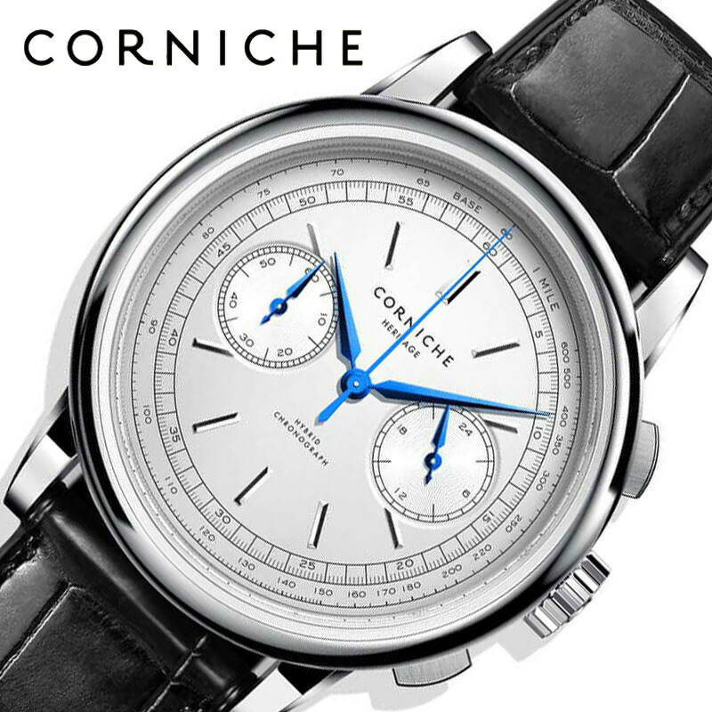 コーニッシュ 腕時計 CORNICHE 時計 ヘリテージ クロノグラフ Heritage Chronograph 男性 メンズ メカクォーツセイコー 製 ムーブメント VK64 CW-HC-SWB｜hstyle