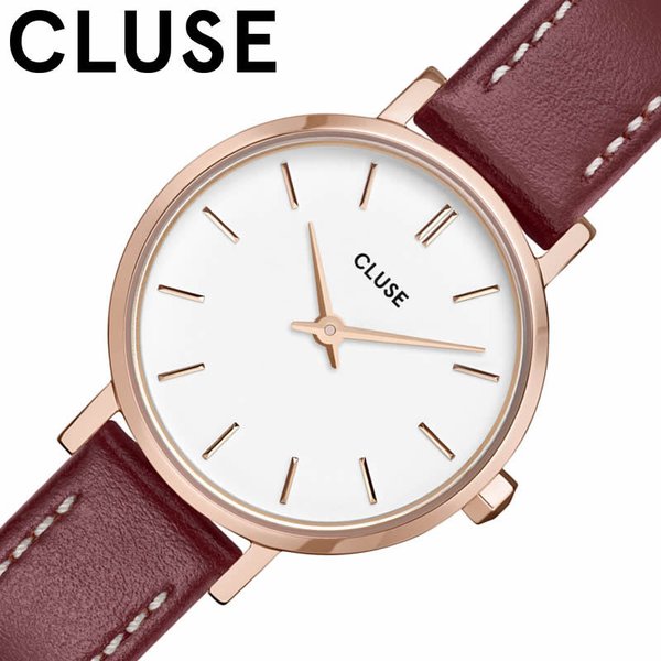 N[X rv CLUSE v {[z[`bN v` Boho Chic Petite Leather Dark Red Rose Gold Colour   fB[X CW10504