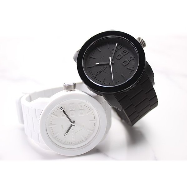 ディーゼル 時計 DIESEL 腕時計 ディーゼル時計 ディーゼル腕時計 メンズ レディース Franchise ブラック ホワイト 白 黒 ラバーベルト ペアルック｜hstyle｜03