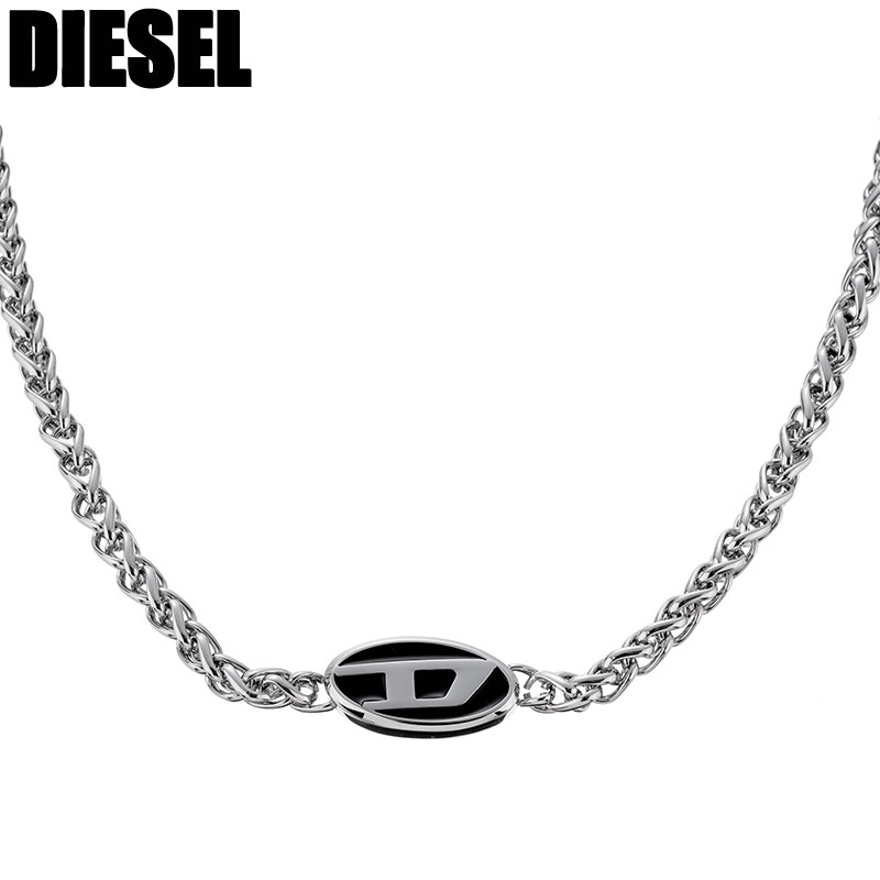 DIESEL ネックレス DX1470040 シルバー×ブラック ディーゼル ネックレス DIESEL DX1470040 ペンダント チェーン