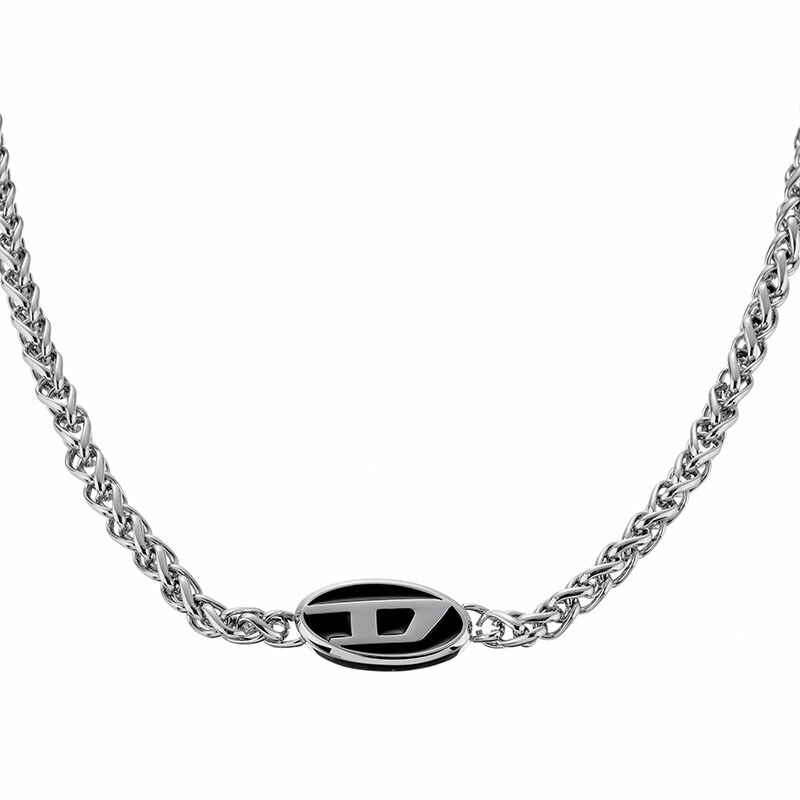 DIESEL ネックレス DX1470040 シルバー×ブラック DIESEL ディーゼル ブランド ネックレス ペンダント メンズ