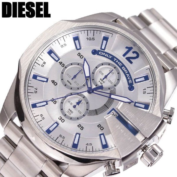 ディーゼル 腕時計 DIESEL 時計 DIESEL 腕時計 ディーゼル 時計 メガチーフ MEGA CHIEF メンズ 腕時計 シルバー DZ4477