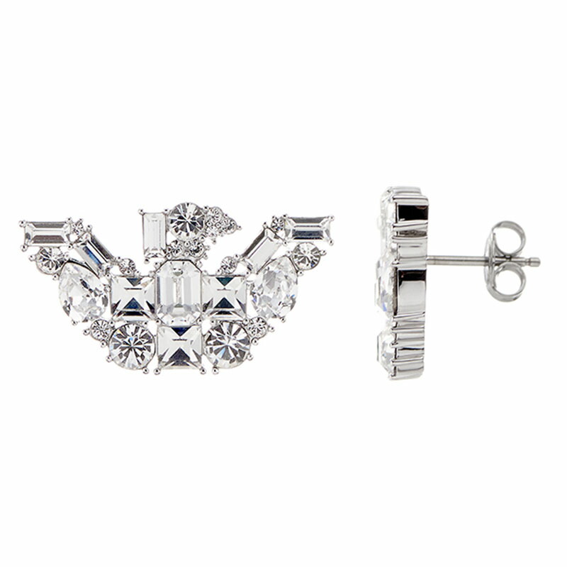 エンポリオ アルマーニ アクセサリー EMPORIO ARMANI ピアス メンズ アクセサリー シルバー EGS3050040 カジュアル ファッション シンプル クリアクリスタルの画像