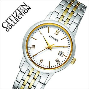 CITIZEN 腕時計 シチズン 時計 コレクション エコ ドライブ COLLECTION ECO DRIVE レディース ホワイト EW1584-59C ソーラー アナログ ペアモデル ロゴ 文字