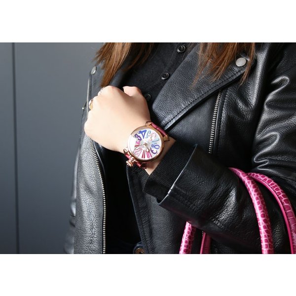 ガガミラノ GaGaMILANO メンズ レディース ガガ ミラノ GaGa MILANO 腕時計 マヌアーレ 48mm MANUALE 48MM  5011 イタリア ピンク パープル 紫 機械式