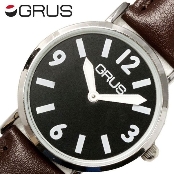 グルス 腕時計 GRUS 時計 ロービジョンウォッチ ユニセックス メンズ レディース ブラック  GRS007-03