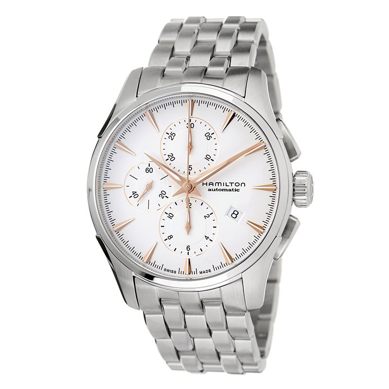 ハミルトン 腕時計 HAMILTON 時計 ジャズマスター オートクロノ JAZZ MASTER AUTO CHRONO メンズ シルバー 機械式 自動巻き クロノグラフ 男性 仕事 ビジネスの画像