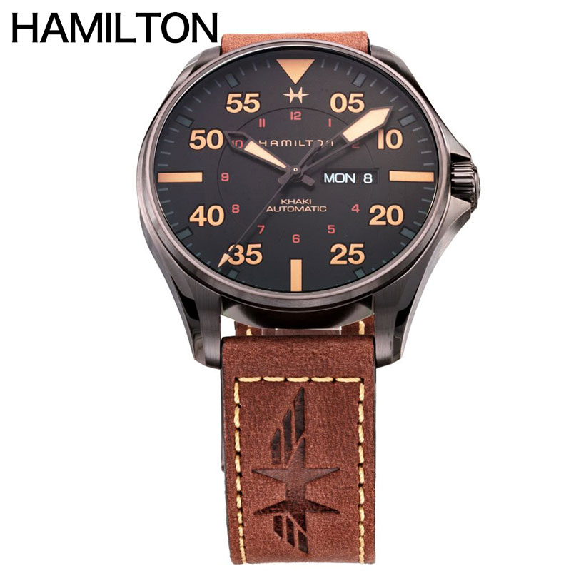 ϥߥȥ ӻ HAMILTON   ӥ Pioneer Mechanical Pilot Day Date Auto ֥å     ư H64705531