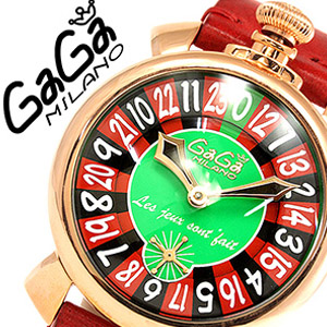 ガガミラノ GaGaMILANO メンズ ガガ ミラノ GaGa MILANO 腕時計 マヌアーレ 48mm ラスベガス MANUALE 48MM LASVEGAS ルーレット レッド ブラック