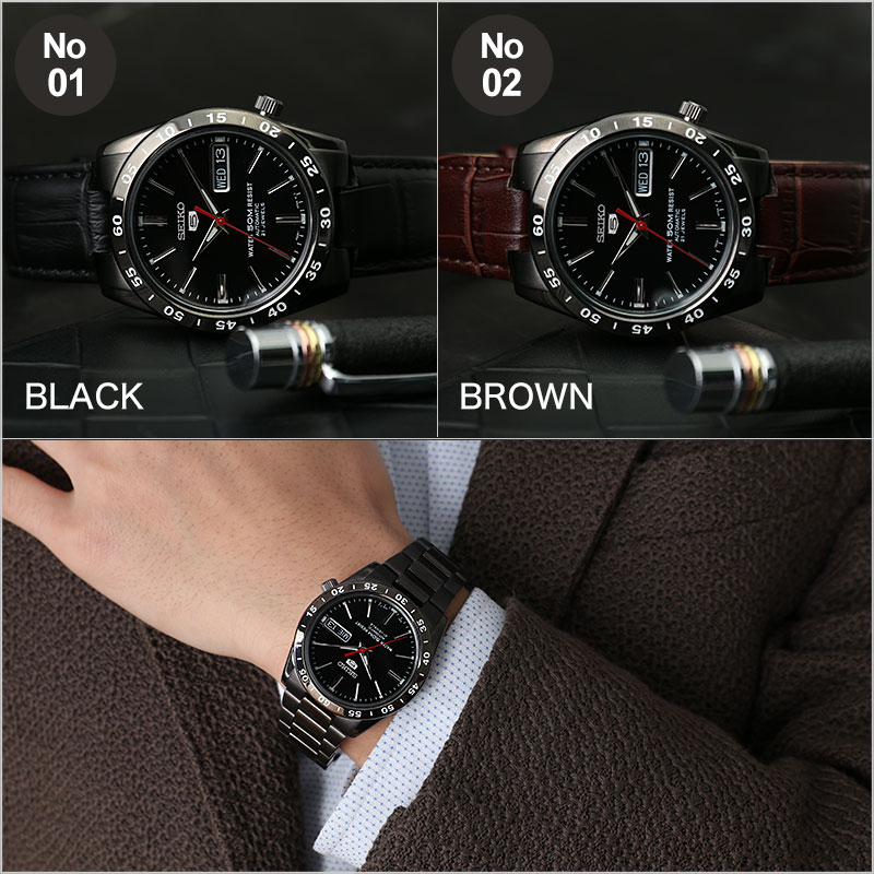 限定セット 黒い稲妻 ブラックサンダー セイコー 腕時計 メンズ SEIKO 時計 海外モデル セイコーファイブ セイコー5 逆輸入 セイコー時計 SNKE03KC 男性｜hstyle｜10