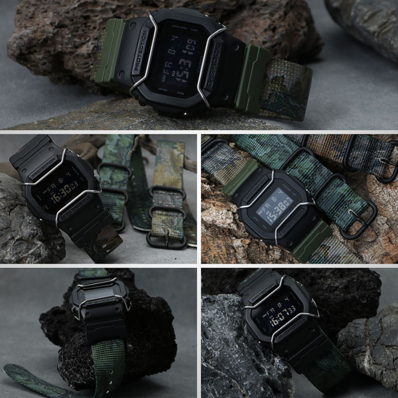 【G-SHOCK 対応 ベルト】専用 アダプター 付き ZULU NATO ベルト カモ カモフラ 迷彩 MOD GSHOCK Gショック  ジーショック ベルト 人気 DW 5600 カスタム パーツ