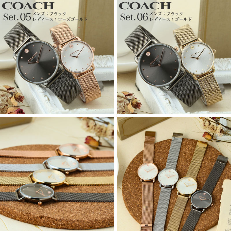 COACH ペアウォッチ シルバー/ホワイト COACH 【ペア 価格】ペアウォッチ コーチ 腕時計 時計 メンズ